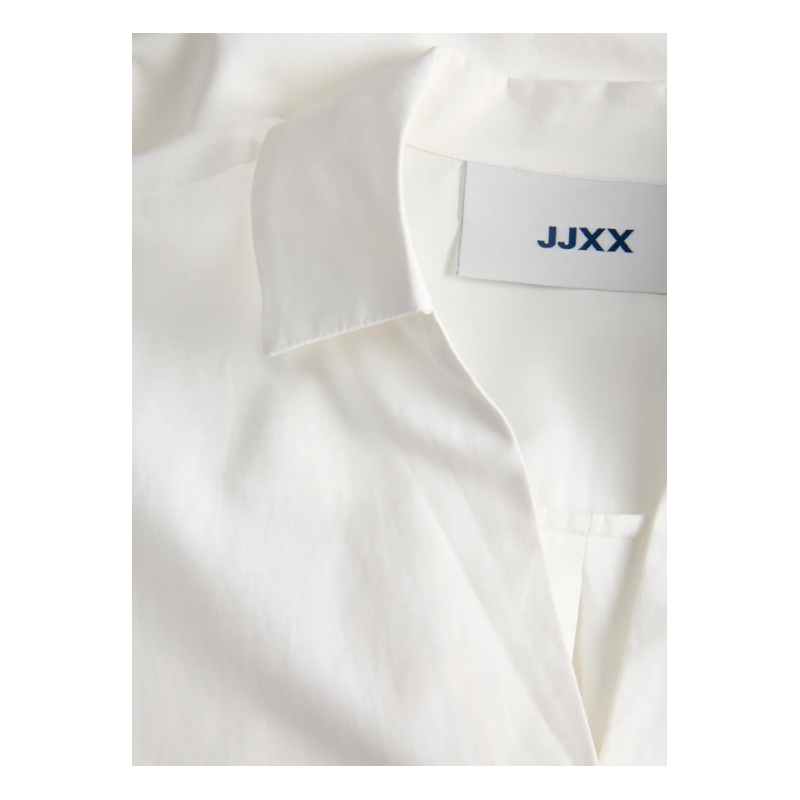 JJXX Caro poplin langærmet bluse - Blanc de Blanc