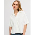 JJXX Alia struktureret 3/4 relaxed skjorte - Blanc de Blanc