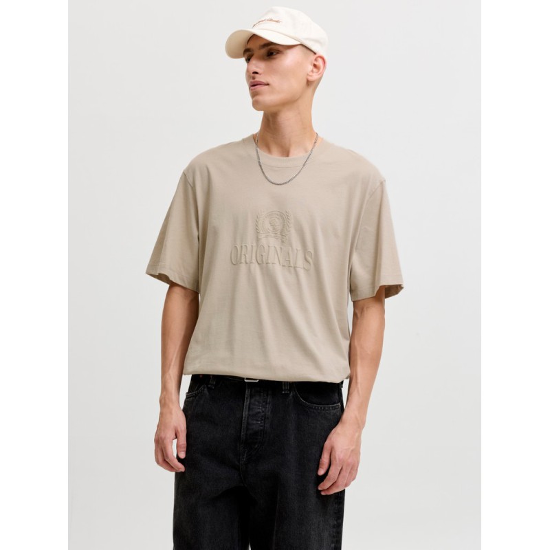JACK & HONES Frederiksberg monogram kortærmet t-shirt -  Feather Gray