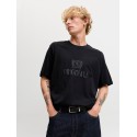 JACK & HONES Frederiksberg monogram kortærmet t-shirt - Sort