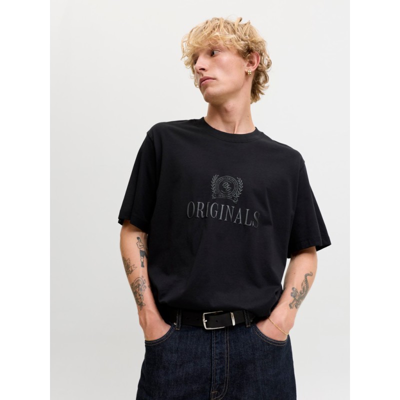 JACK & HONES Frederiksberg monogram kortærmet t-shirt - Sort