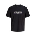 JACK & JONES PLUS Frederiksberg grafisk box kortærmet t-shirt - Sort