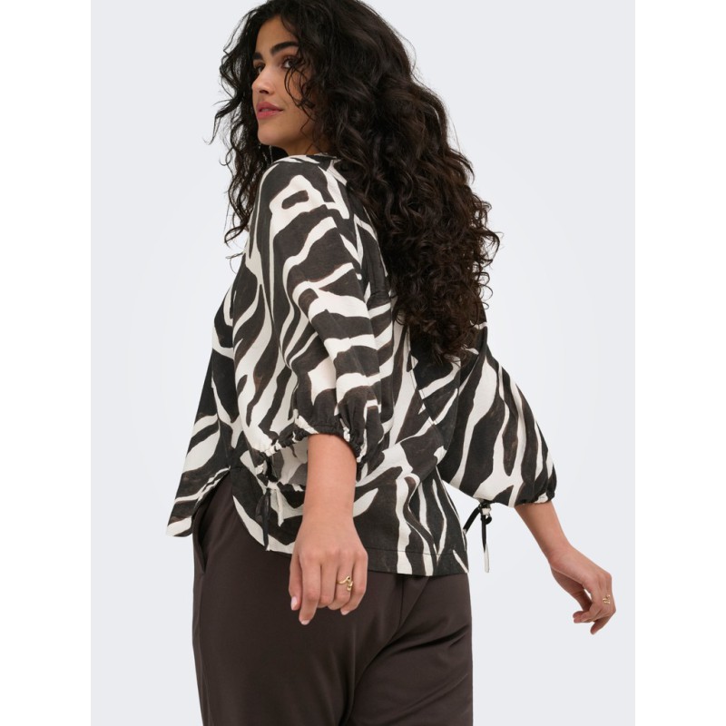 ONLY CARMAKOMA Carrie 3/4 snøre top - Birch