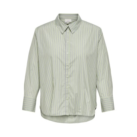 ONLY CARMAKOMA Oregon Alva langærmet skjorte - Celadon Green