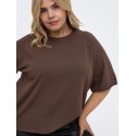 ONLY CARMAKOMA Loyal 2/4 rund hals pullover - Chocolate Torte
