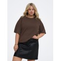 ONLY CARMAKOMA Loyal 2/4 rund hals pullover - Chocolate Torte