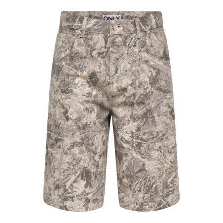 ONLY Banu højtaljet camoflage bermuda shorts - Smokey Olive
