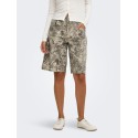 ONLY Banu højtaljet camoflage bermuda shorts - Smokey Olive