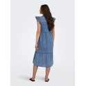 ONLY Shania flæse midi denim kjole - Medium Blue Denim