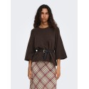 ONLY Simoni 3/4 strik pullover - Coffee Bean