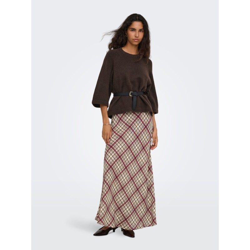ONLY Simoni 3/4 strik pullover - Coffee Bean