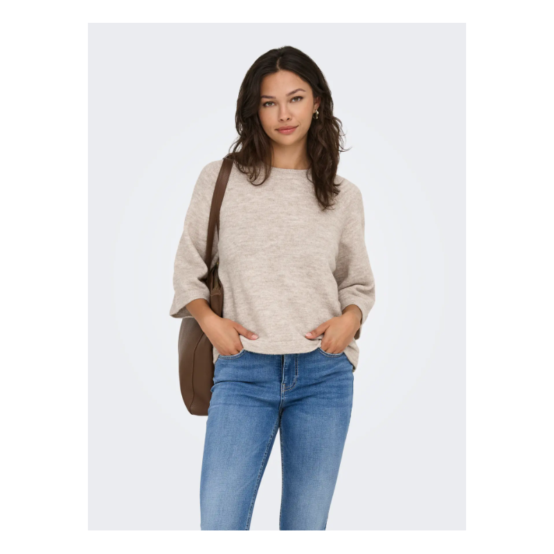 ONLY Simoni 3/4 Strik Pullover - Pumice Stone