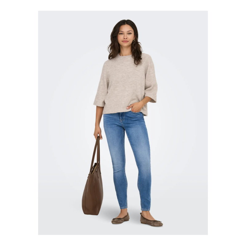 ONLY Simoni 3/4 Strik Pullover - Pumice Stone