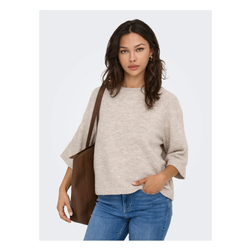 ONLY Simoni 3/4 Strik Pullover - Pumice Stone