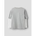 NAME IT KIDS Lauge langærmet relaxed top - Grey Melange