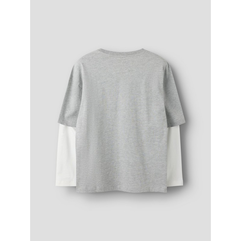 NAME IT KIDS Lauge langærmet relaxed top - Grey Melange