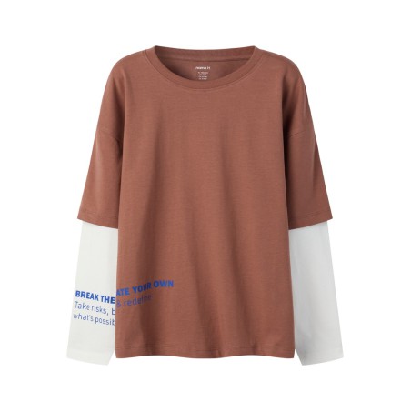 NAME IT KIDS Lauge langærmet relaxed top - Imperial Topaz