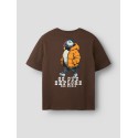 NAME IT KIDS Logan kortærmet t-shirt - Chocolate Brown