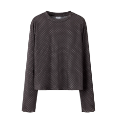 NAME IT KIDS Likka langærmet top - Chocolate Brown