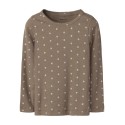 NAME IT Mini Lona langærmet x-slim top - Taupe Gray