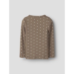 NAME IT Mini Lona langærmet x-slim top - Taupe Gray