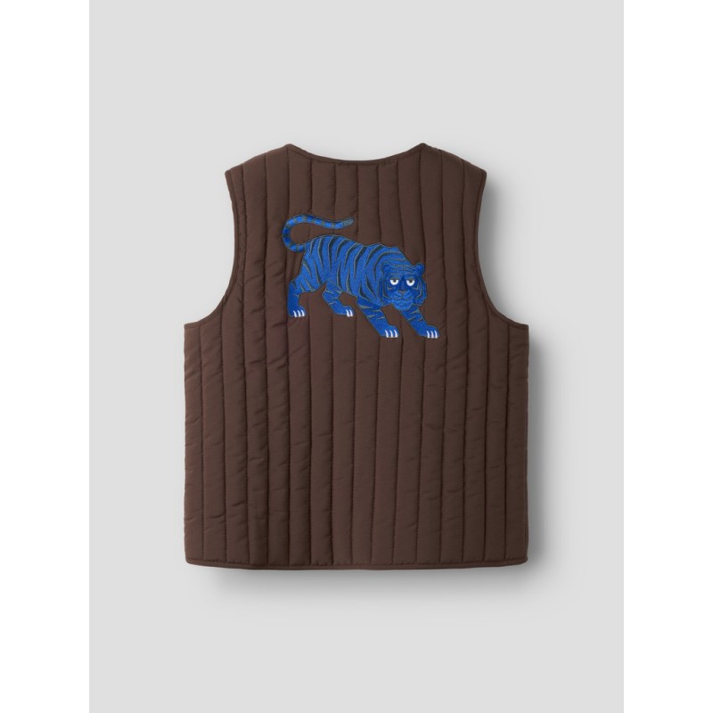 NAME IT Mini Leon quilted vest - Chocolate Brown