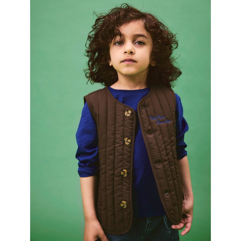 NAME IT Mini Leon quilted vest - Chocolate Brown
