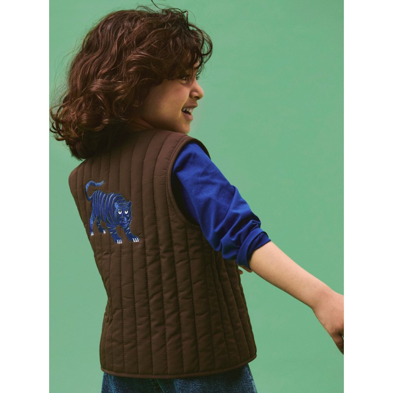 NAME IT Mini Leon quilted vest - Chocolate Brown