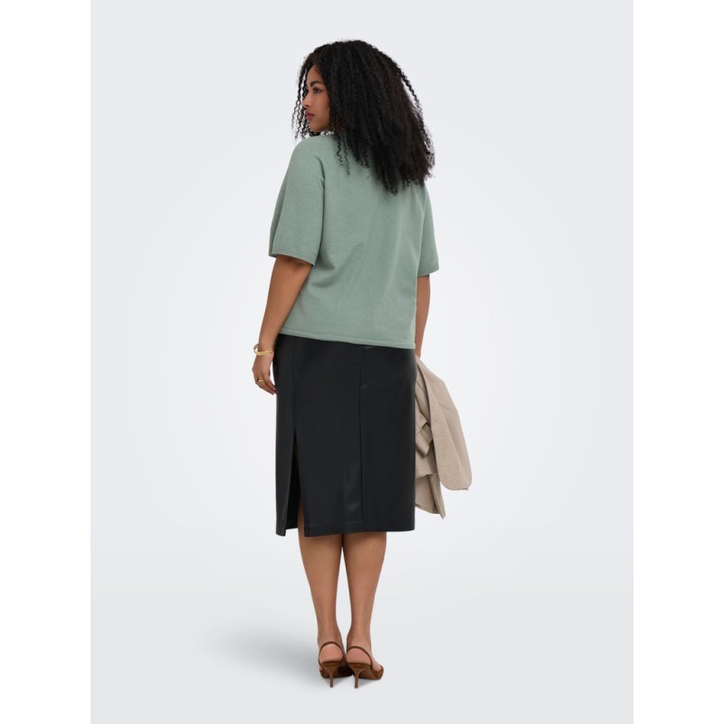 ONLY CARMAKOMA Loyal 2/4 rund hals pullover -Chinois Green