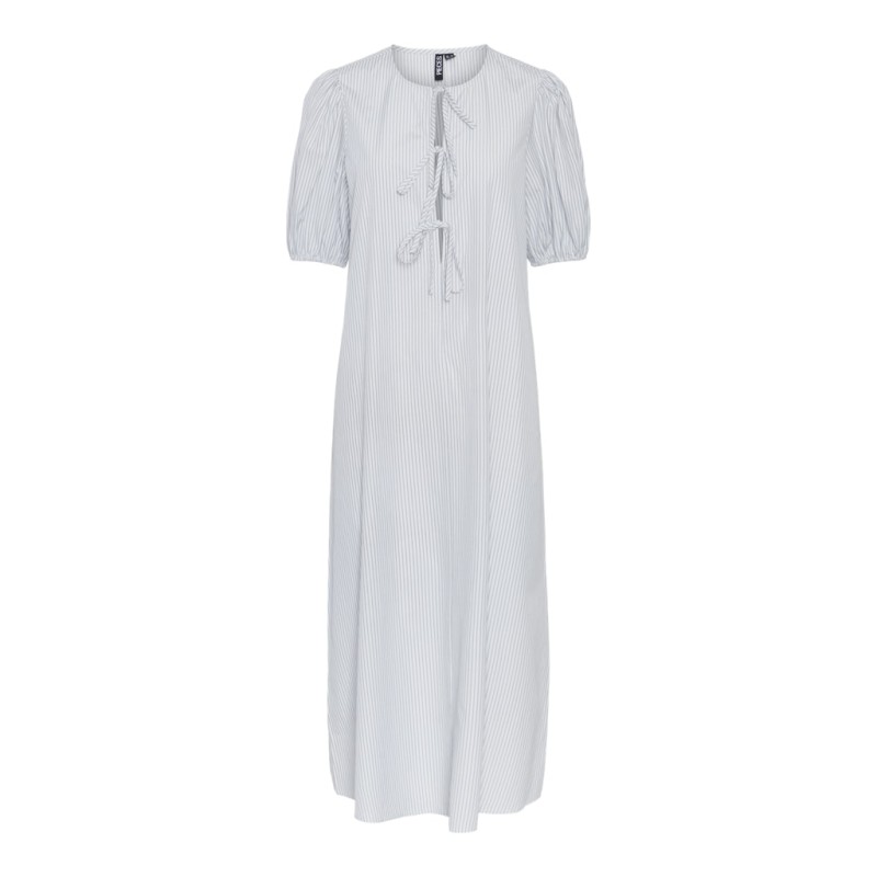 PIECES Cholly 2/4 ærme maxi binde kjole - Faded denim