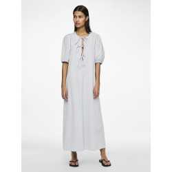 PIECES Cholly 2/4 ærme maxi binde kjole - Faded denim