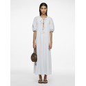 PIECES Cholly 2/4 ærme maxi binde kjole - Faded denim
