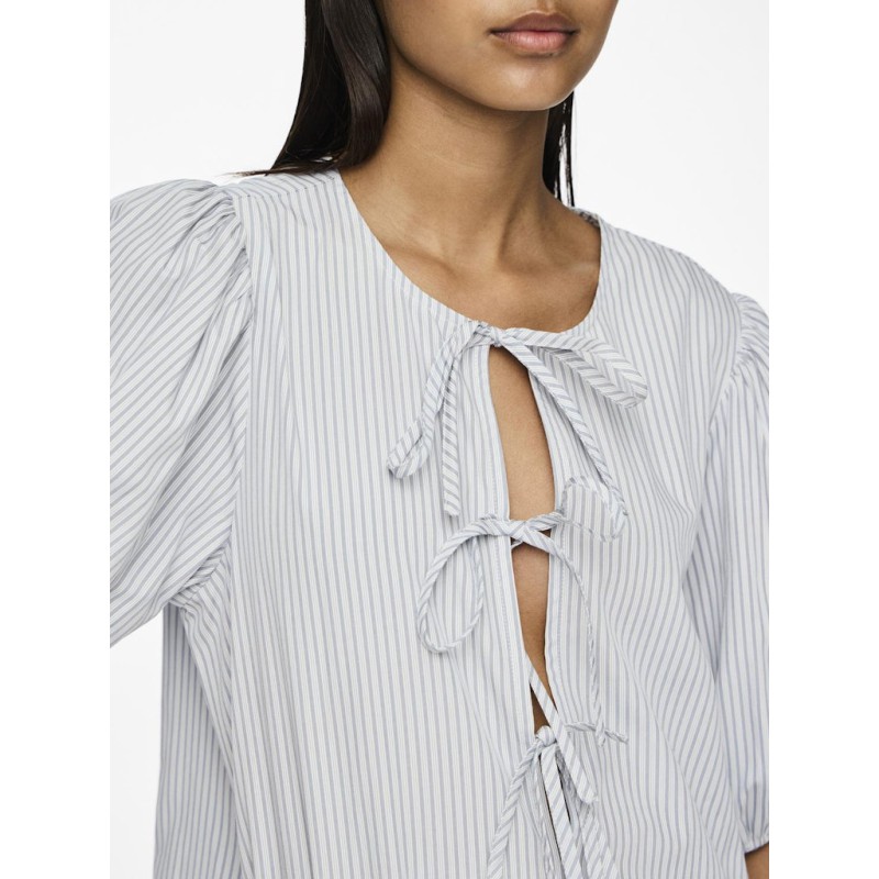PIECES Cholly 2/4 ærme maxi binde kjole - Faded denim