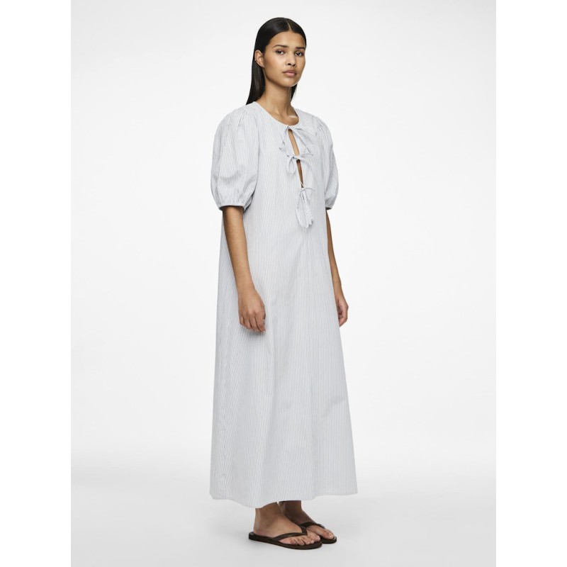 PIECES Cholly 2/4 ærme maxi binde kjole - Faded denim