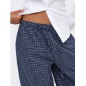 JDY Peggy mellemtaljet ternet ballon bukser - Navy Blazer