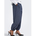 JDY Peggy mellemtaljet ternet ballon bukser - Navy Blazer