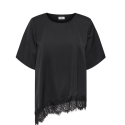 JDY Urba kortærmet asymmetrisk t-shirt - Sort