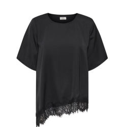 JDY Urba kortærmet asymmetrisk t-shirt - Sort