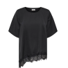 JDY Urba kortærmet asymmetrisk t-shirt - Sort