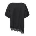 JDY Urba kortærmet asymmetrisk t-shirt - Sort