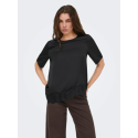 JDY Urba kortærmet asymmetrisk t-shirt - Sort