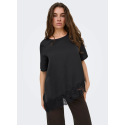 JDY Urba kortærmet asymmetrisk t-shirt - Sort