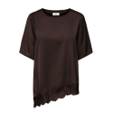 JDY Urba kortærmet asymmetrisk t-shirt - Chocolate Torte
