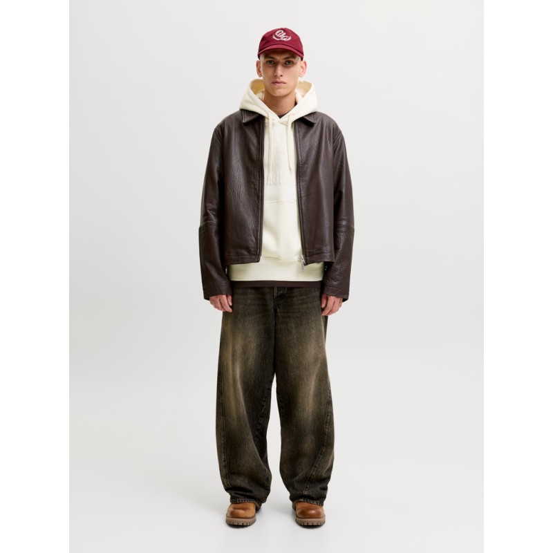 JACK & JONES Frederiksberg monogram sweat hoodie - Whisper White