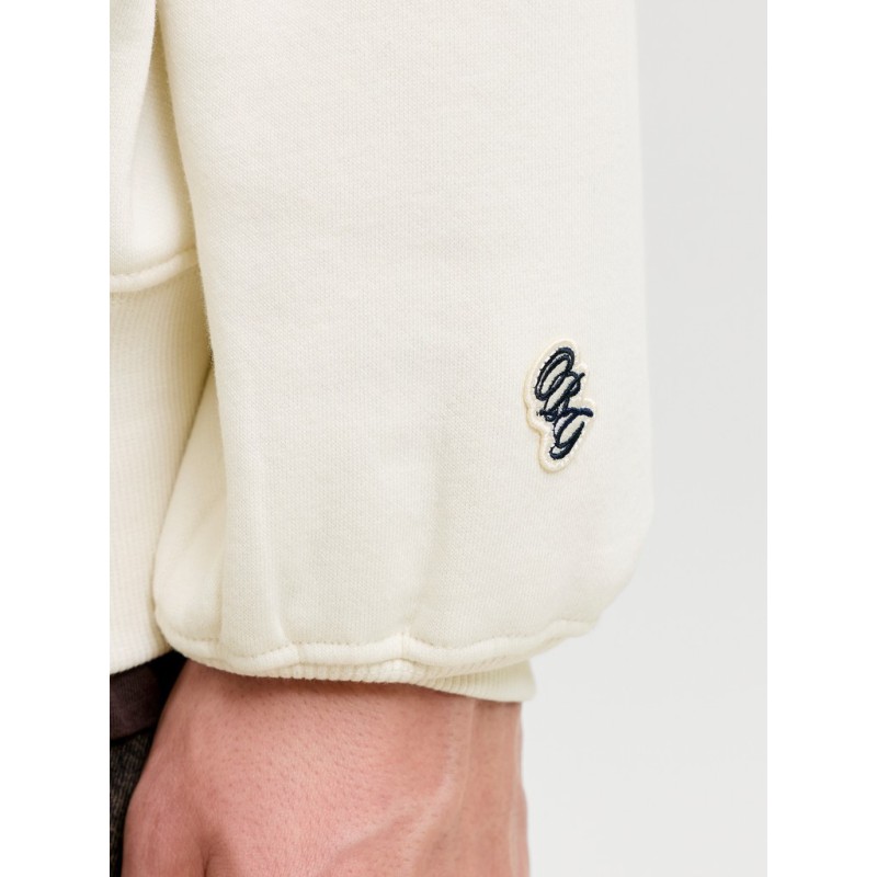 JACK & JONES Frederiksberg monogram sweat hoodie - Whisper White