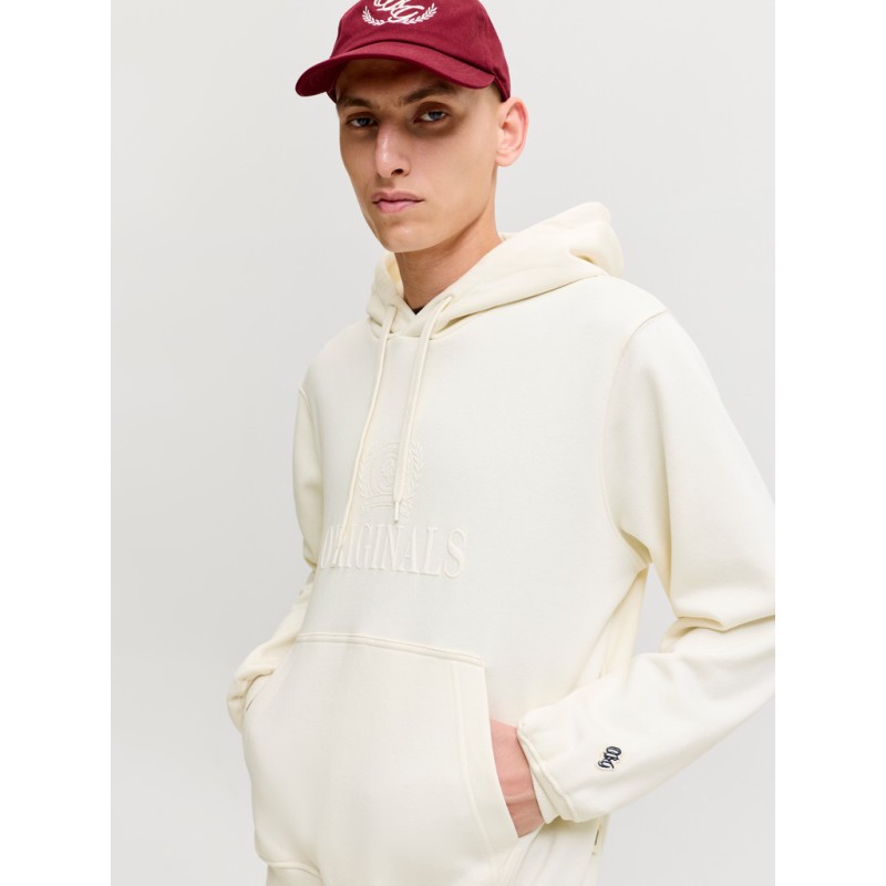 JACK & JONES Frederiksberg monogram sweat hoodie - Whisper White