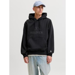JACK & JONES Frederiksberg monogram sweat hoodie - Sort