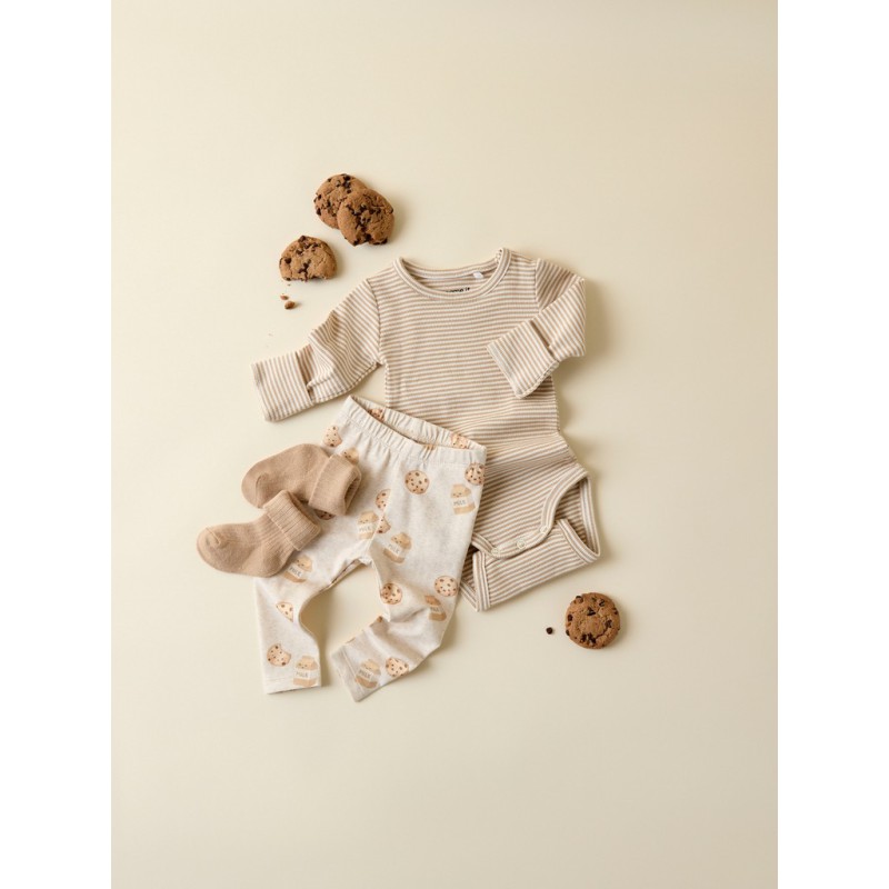 NAME IT Baby Berro langærmet body - Antique White