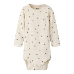 NAME IT Baby Laris x-slim langærmet bodystocking - Peyote Melange