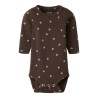 NAME IT Baby Laris x-slim langærmet bodystocking - Chocolate Brown